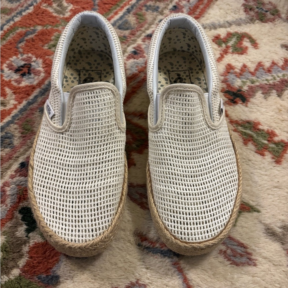 Vans classic slip on woven espadrille shoes women’s 5